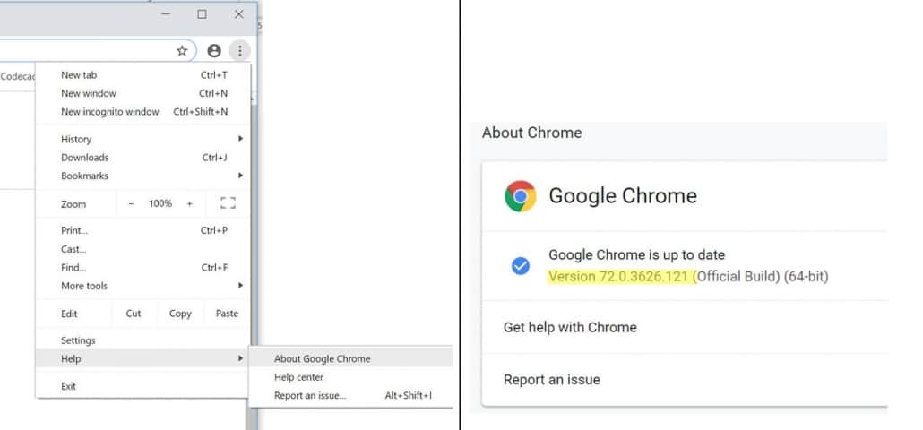 screenshot from Google Chrome settings window