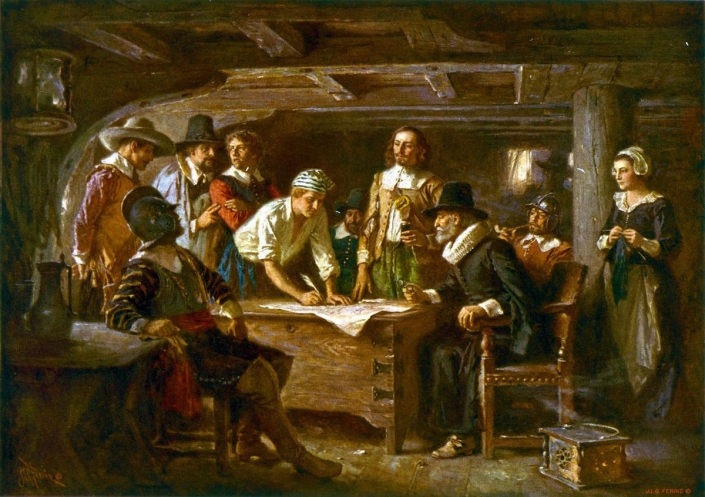 The_Mayflower_Compact Signing the Mayflower Compact