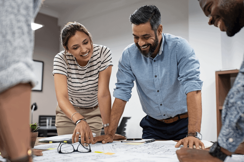 Architects Looking Over Floorplans