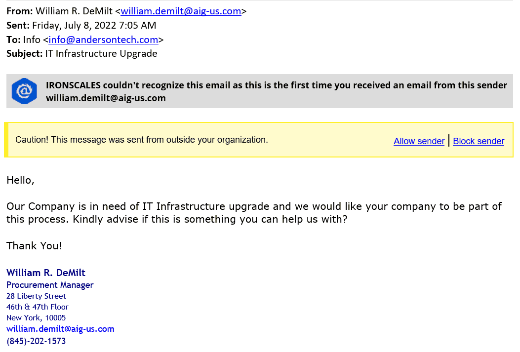 Full Phishing Email