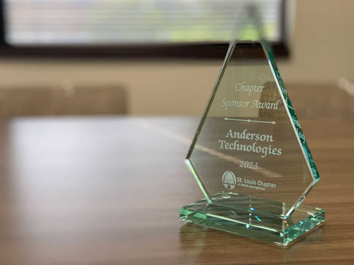 Chapter Sponsor award on table